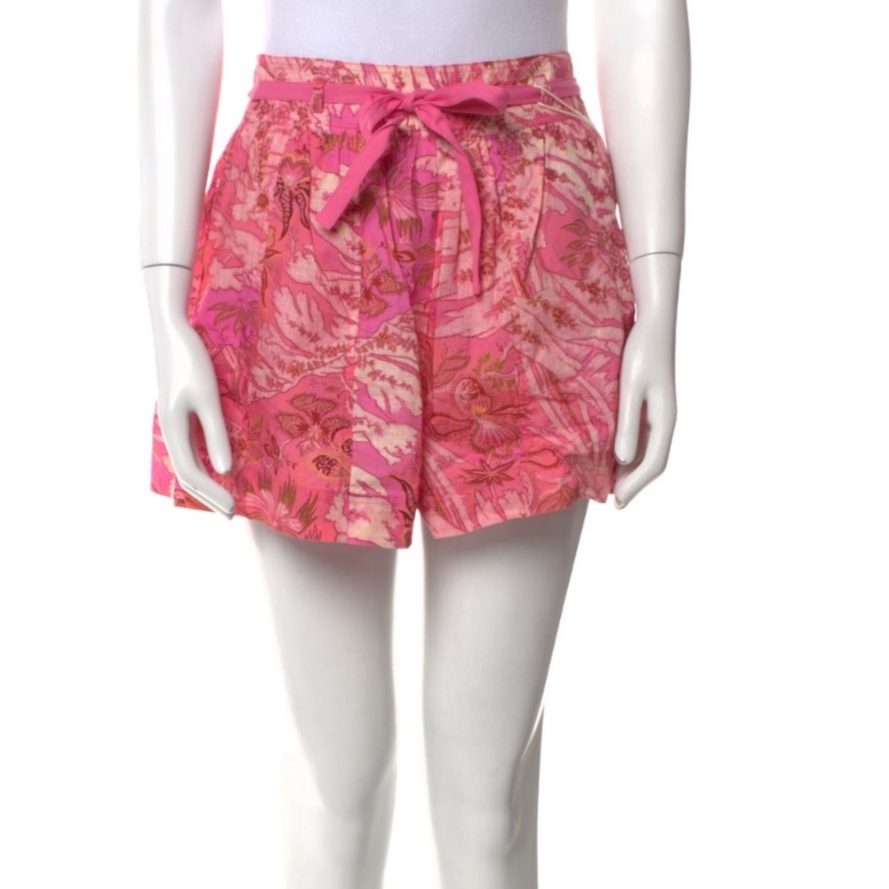 Ulla Johnson | Pink Floral Tie-Waist Shorts